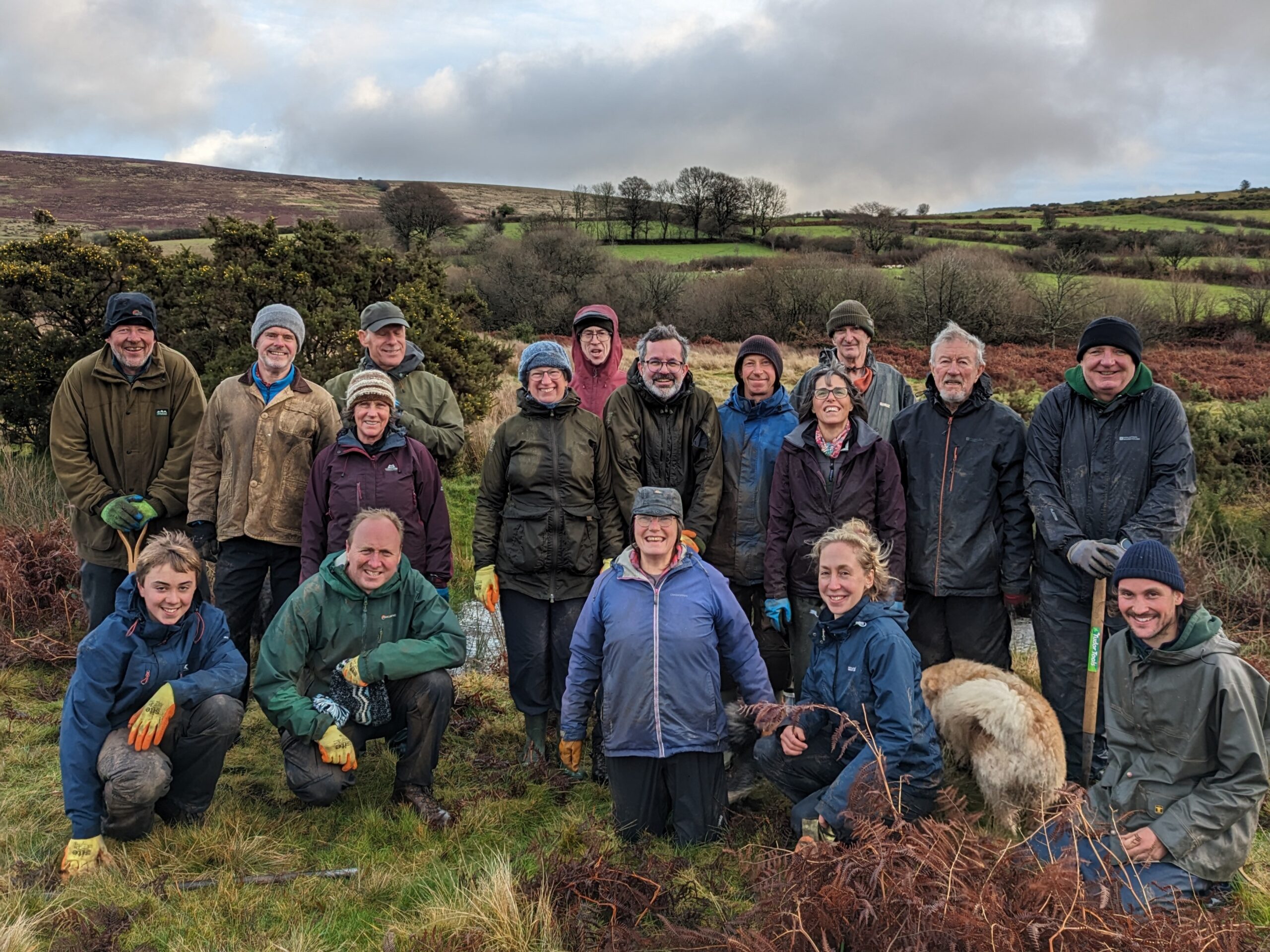 Volunteer group at Challacombe farm tree planting Dec 25
